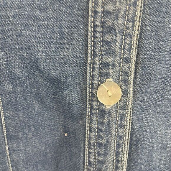 American Vintage 90's denim button up shirt dress 100% Cotton ‎ Size 12 - Picture 4 of 8